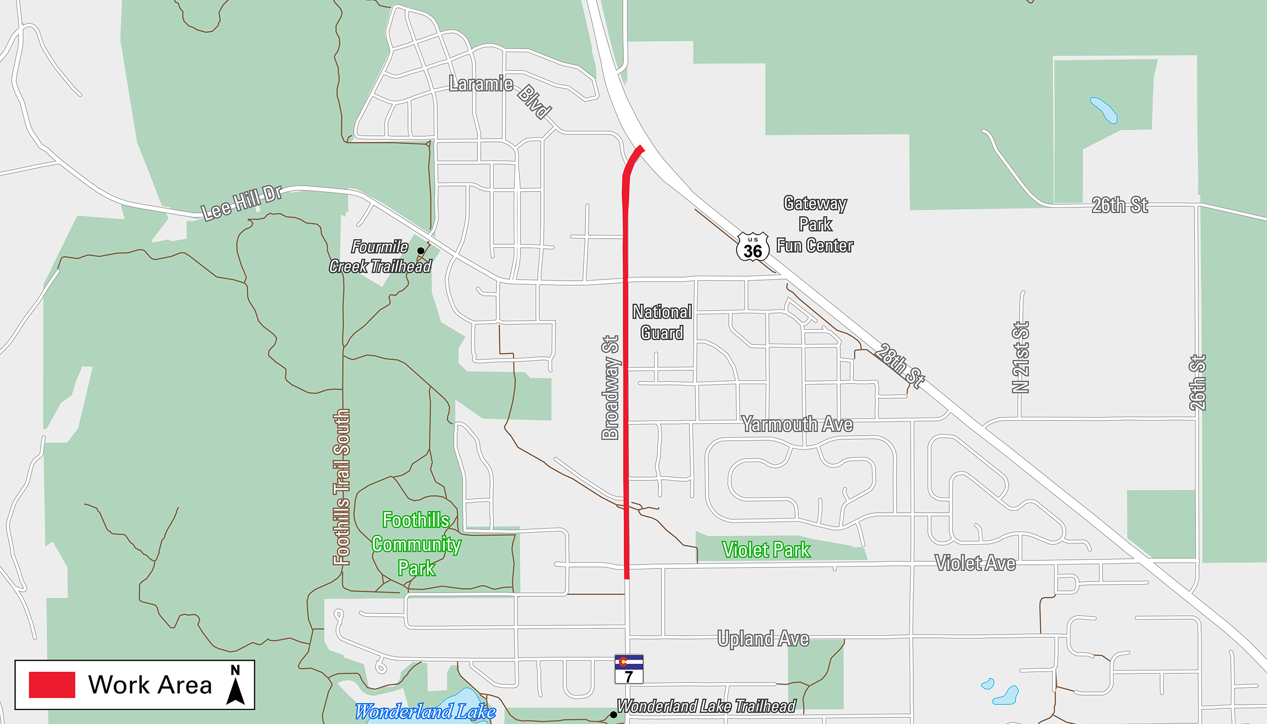 Xcel Energy North Broadway 1% Project Overview Map